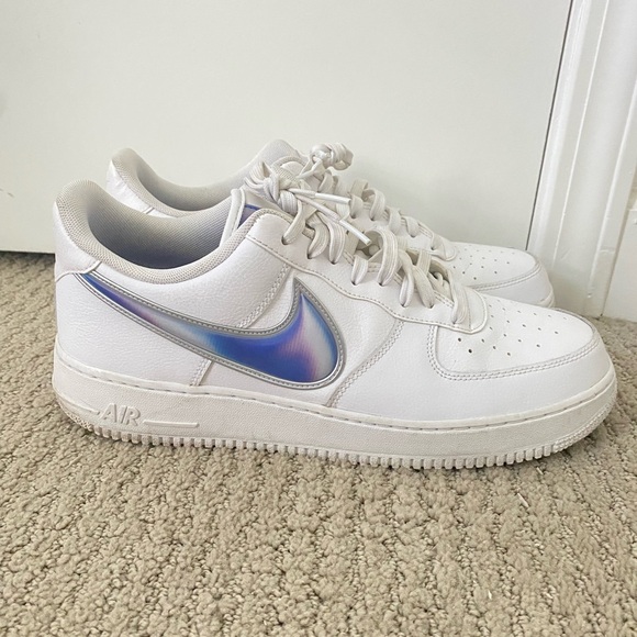 Nike Air Force 1’s with Iridescent Swoosh - Picture 1 of 9